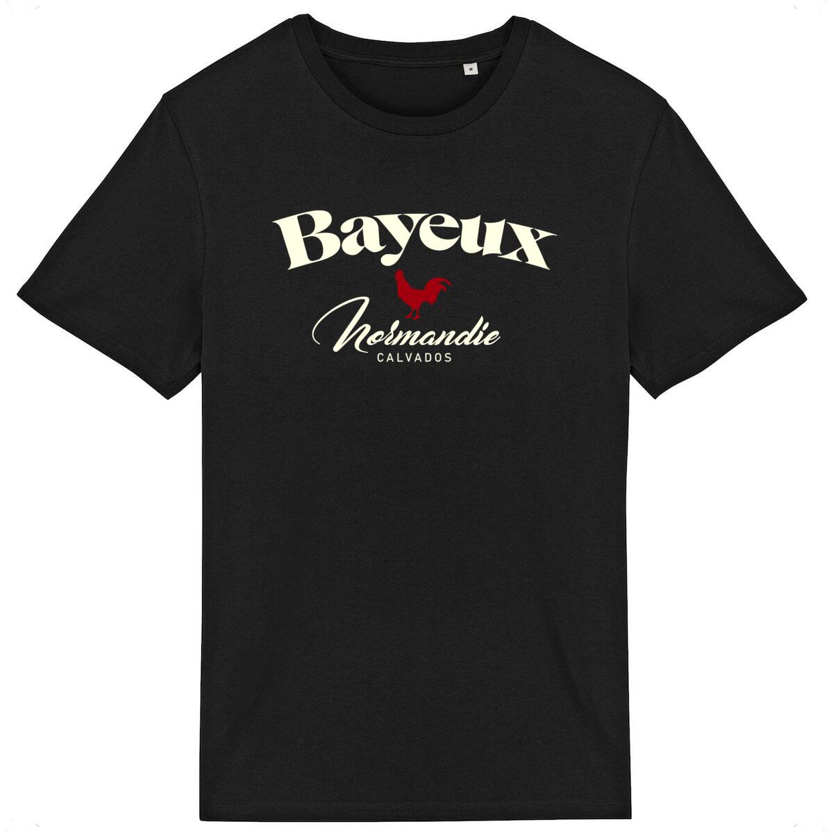 T-shirt noir manches courtes Bayeux Calvados Normandie