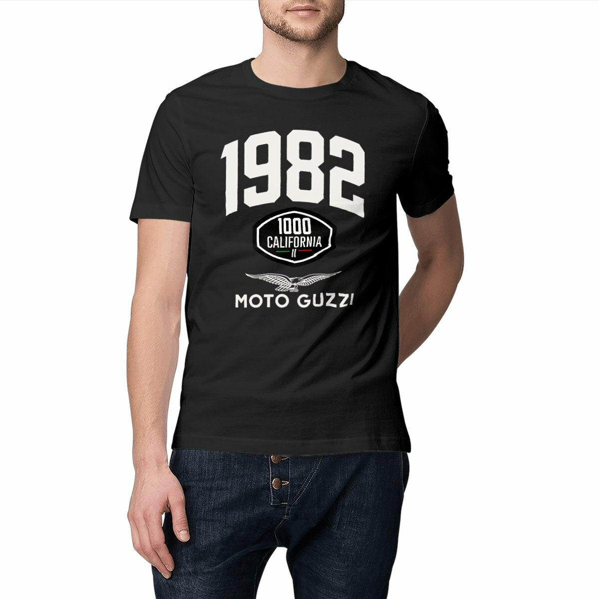 T-shirt noir manches courtes Moto Guzzi 1000 California II