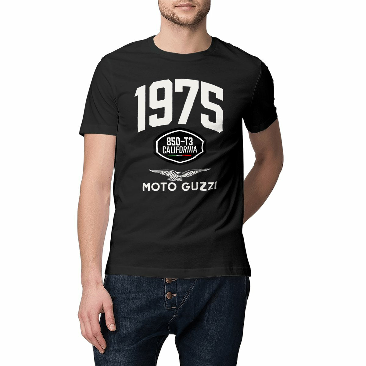 T-shirt noir manches courtes Moto Guzzi 850-T3 California