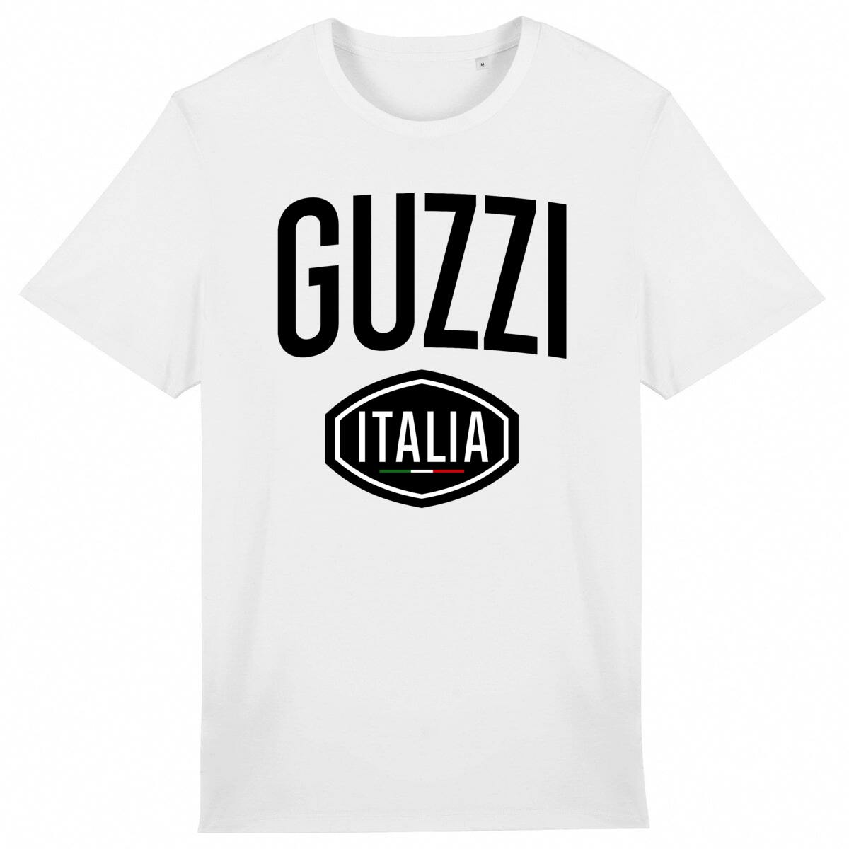 T-shirt blanc manches courtes Moto Guzzi Italia