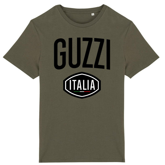 T-shirt kaki manches courtes Moto Guzzi Italia