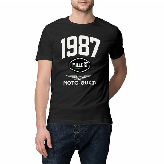 T-shirt noir manches courtes Moto Guzzi 1000 Mille GT