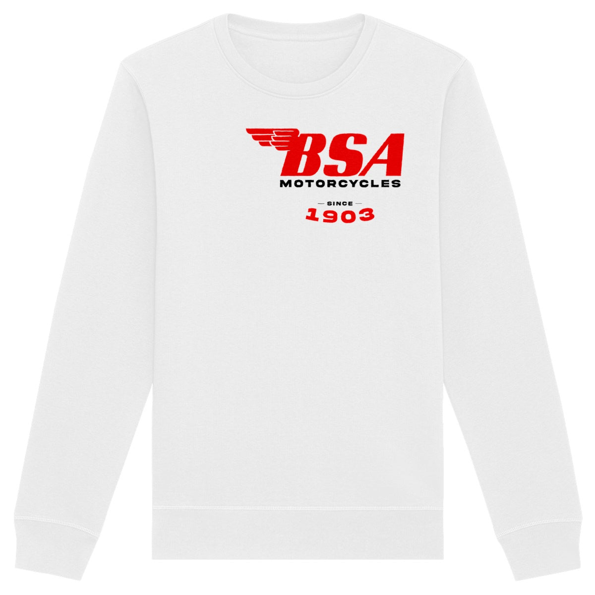 Sweat-shirt unisexe blanc - BSA Motorcycles since 1903