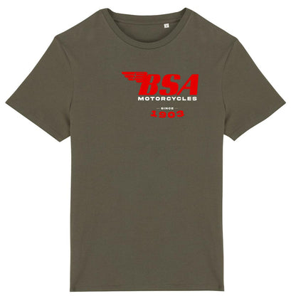 T-shirt unisexe kaki - BSA Motorcycles since 1903