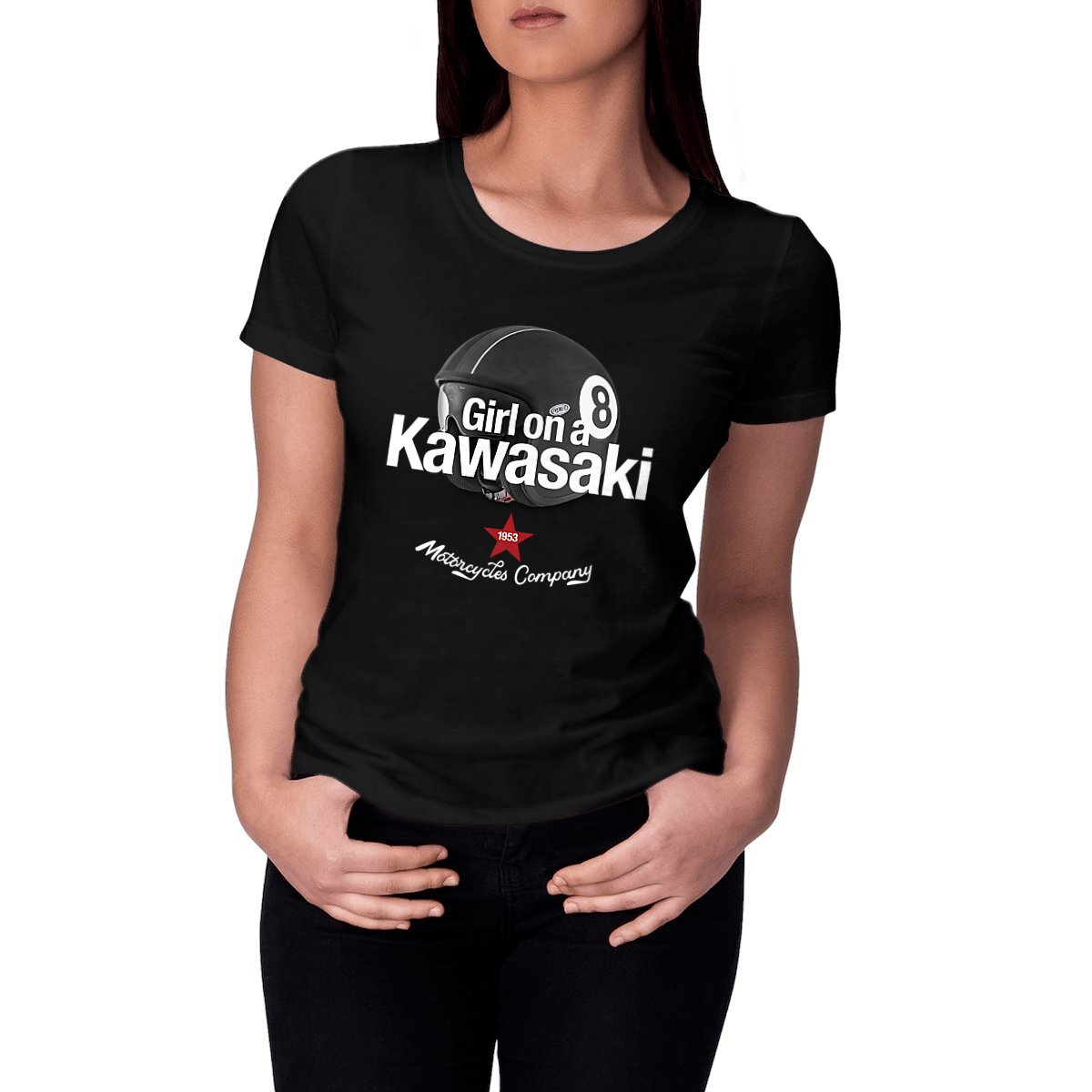 T-shirt femme Premium • Girl on a Kawasaki