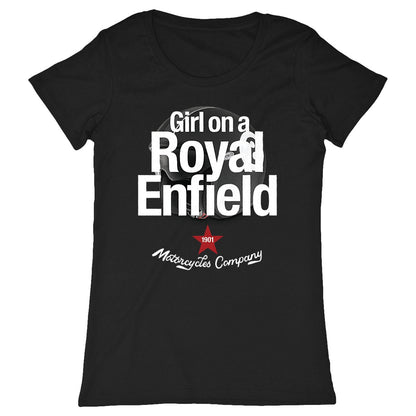 T-shirt femme Premium • Girl on a Royal Enfield