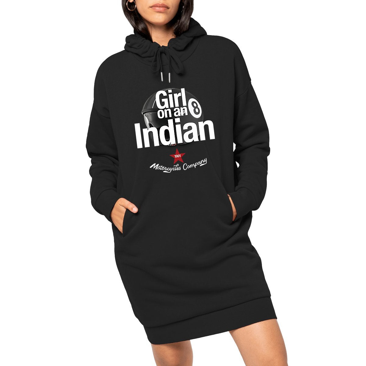 Robe Sweat-shirt Premium • Girl on an Indian Motorcycle