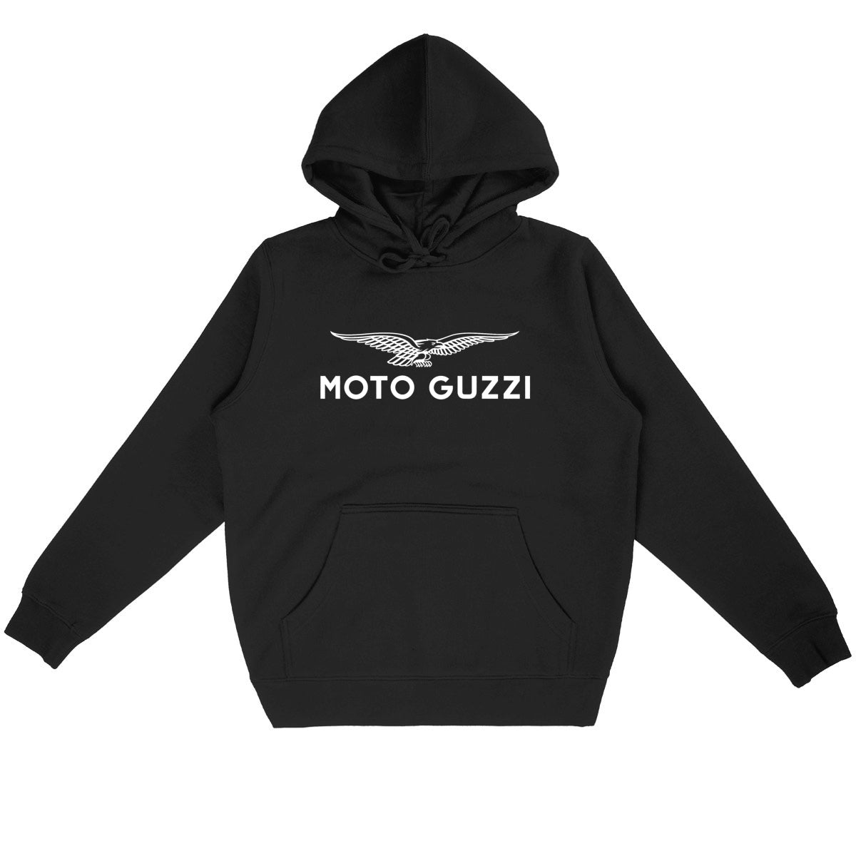 Sweat-shirt noir à capuche Moto Guzzi logo Eagle